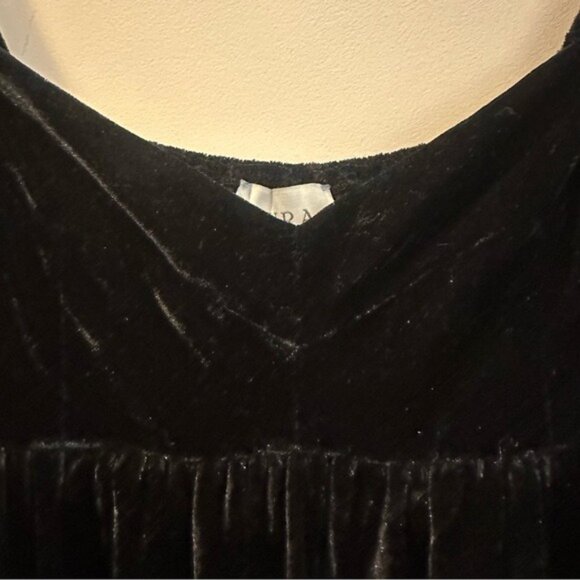 Aura Black Velvet  Regency Gothic Babydoll Mini Dress Size Medium - Picture 9 of 16